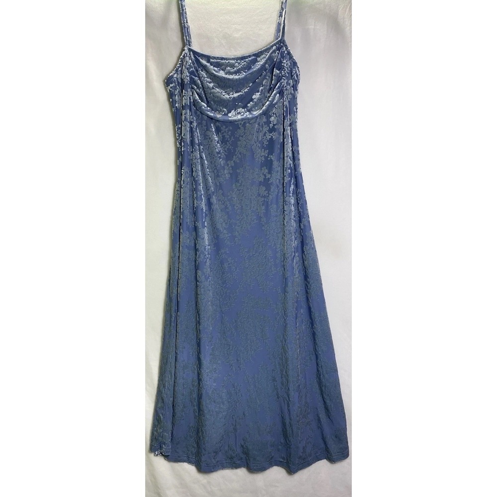 Velvet Jacquard Cre Concept Womens Cowl Neck Maxi Dress M Periwinkle